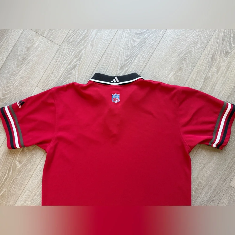 Vintage 90s Tampa Bay Buccaneers Polo Shirt Adidas 1/4 Zip Polyester Mens Large